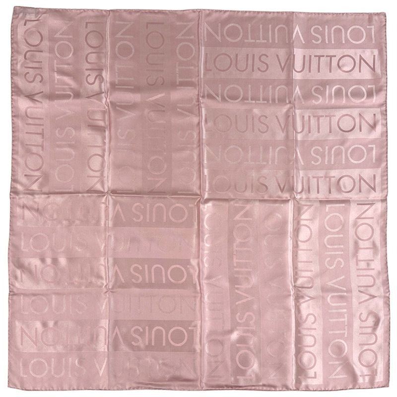Louis Vuitton Scarf Silk Pink Logo Simple