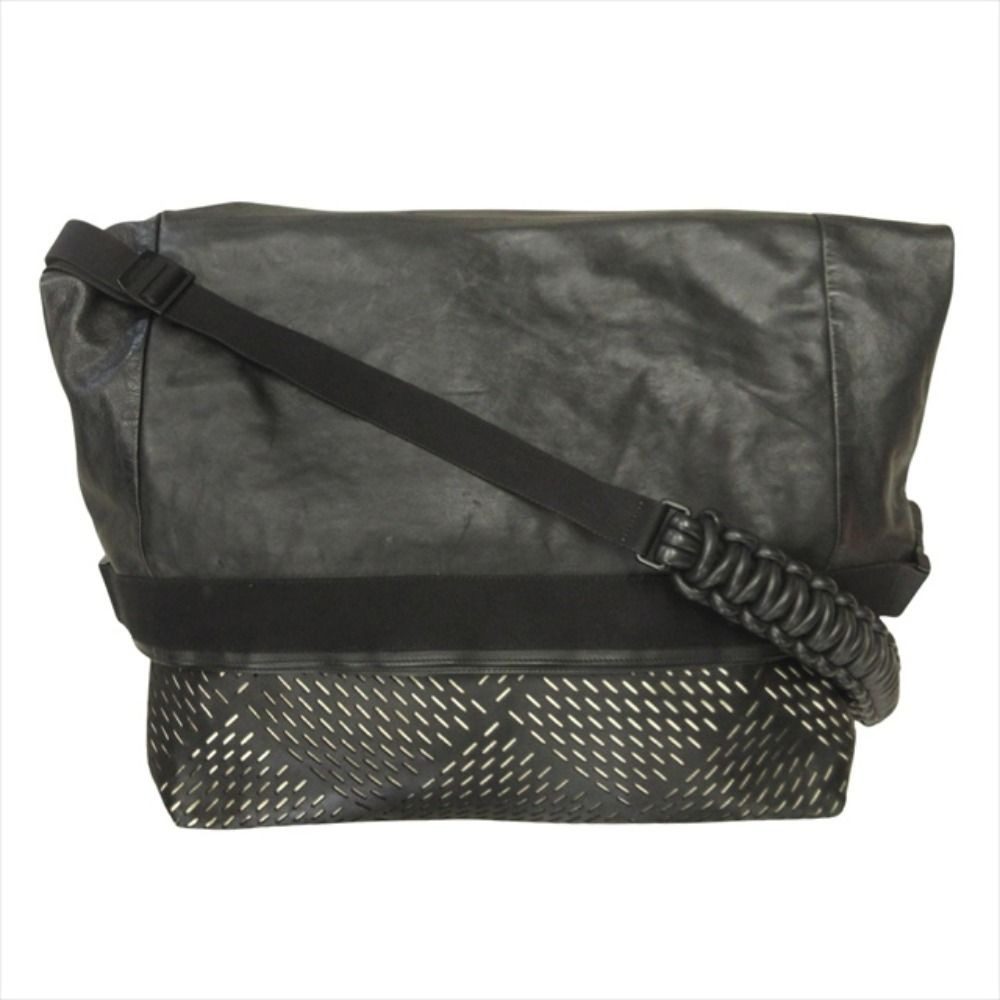 Bottega Veneta Perforated Messenger Bag Shoulder Intrecciato Black