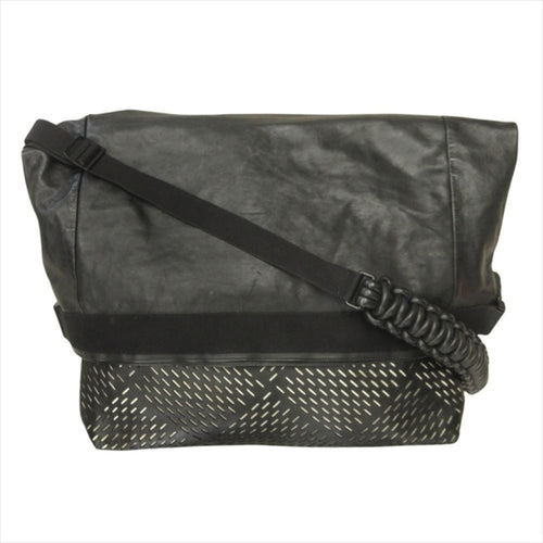 Bottega Veneta Perforated Messenger Bag Shoulder Intrecciato Black