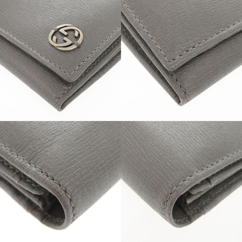 Gucci Interlocking G Leather Gray Long Wallet 0803 — view 3