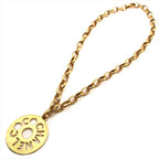 Chanel Round Logo Plate Chain Necklace Gold — view 3