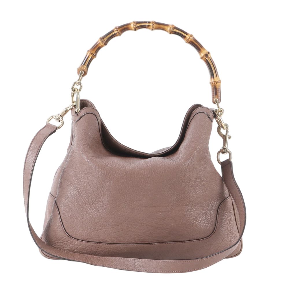 Gucci Bambu Diana Leather 2-Way Shoulder Bag Crossbody Hand