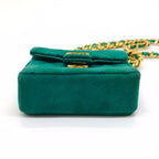 Chanel Suede Mini Chain Shoulder Bag Green — view 3