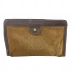 Loewe Anagram Suede Clutch Vintage Brown