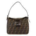 Fendi Zucca Mamma Baguette Shoulder Bag Canvas Leather Brown