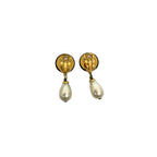 Chanel Vintage Coco Mark Motif Faux Pearl Earrings Accessories 95A — view 6