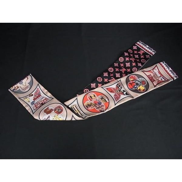 Louis Vuitton Bandeau in a Comic Ribbon Scarf Red Multicolor — view 2