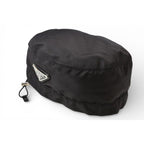 Prada Hat Beret Re-Nylon Triangle Logo Black — view 2