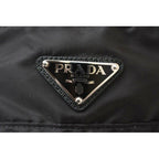 Prada Hat Beret Re-Nylon Triangle Logo Black — view 6