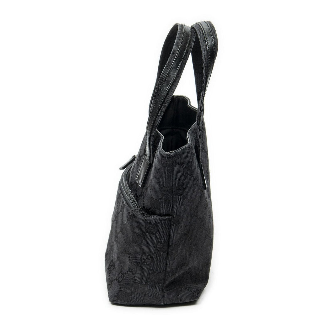Gucci Mini Front Pocket Tote Black GG Canvas — view 3