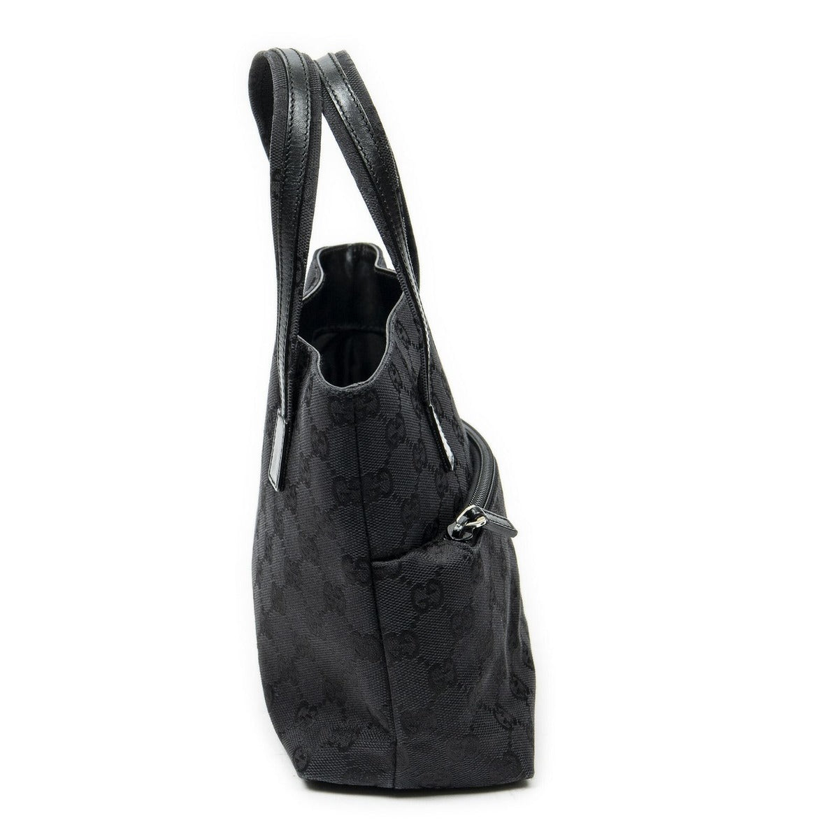 Gucci Mini Front Pocket Tote Black GG Canvas — view 4