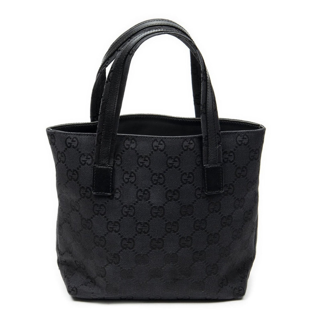 Gucci Mini Front Pocket Tote Black GG Canvas — view 5