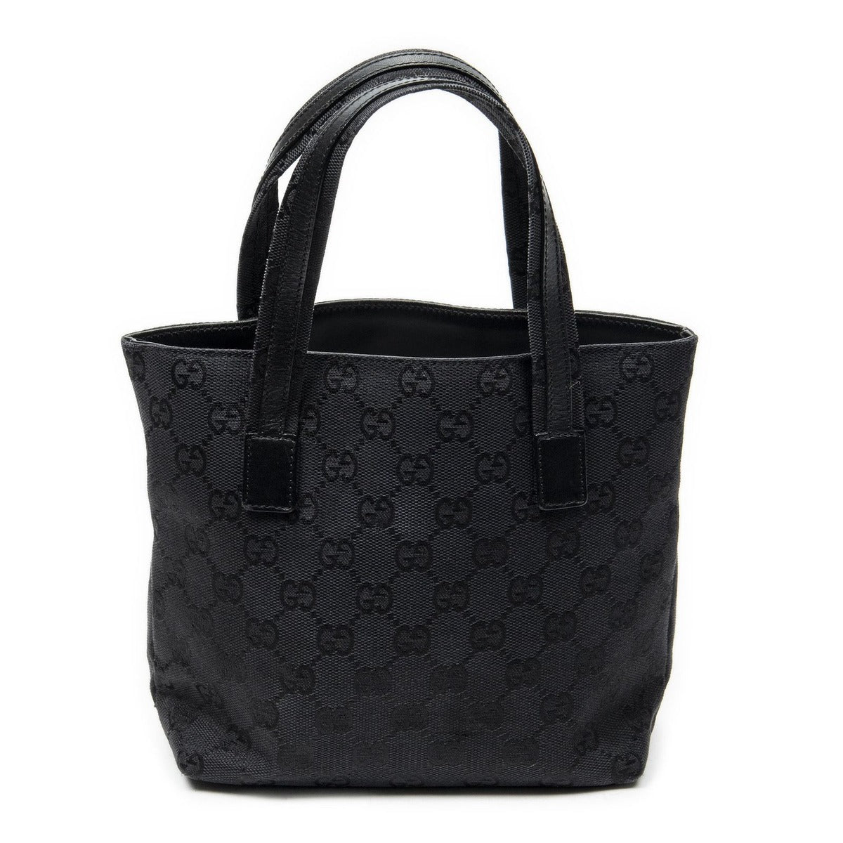 Gucci Mini Front Pocket Tote Black GG Canvas — view 5