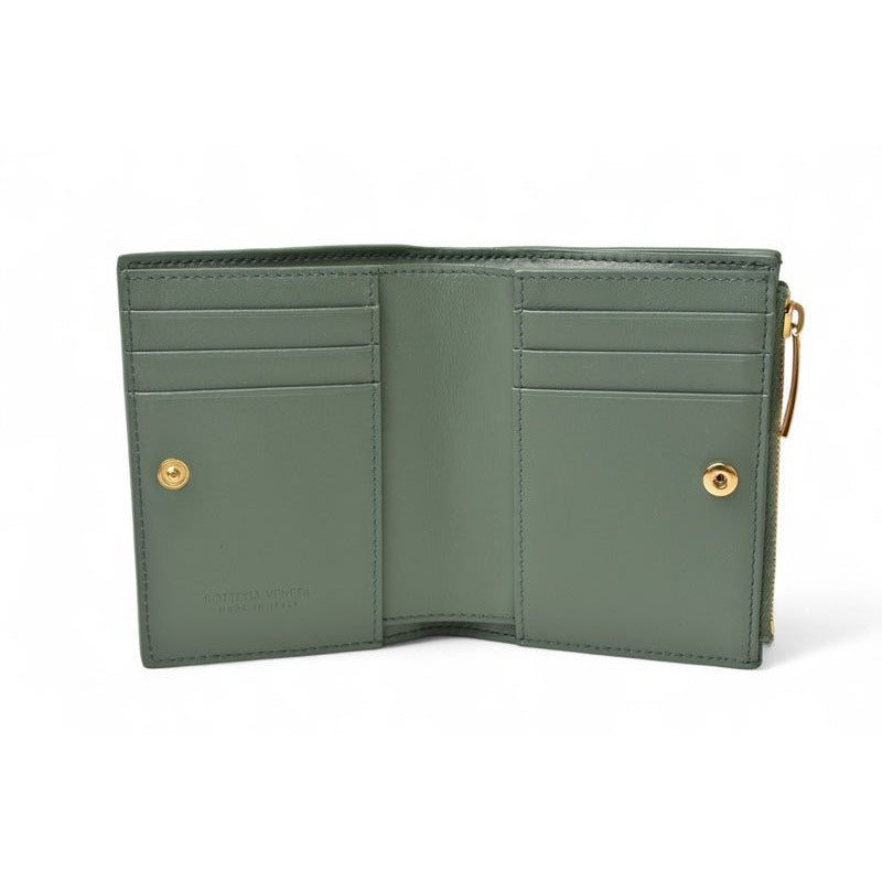 Bottega Veneta Wallet Fold Mini Intrecciato Mint — view 8