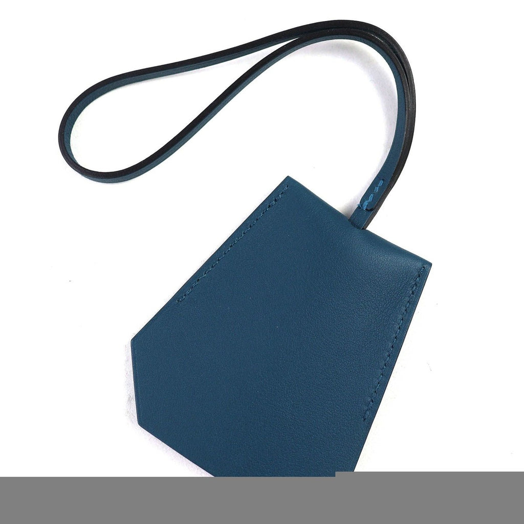 Hermes Leather Year'S Key Crochette Bag Charm Navy — view 3