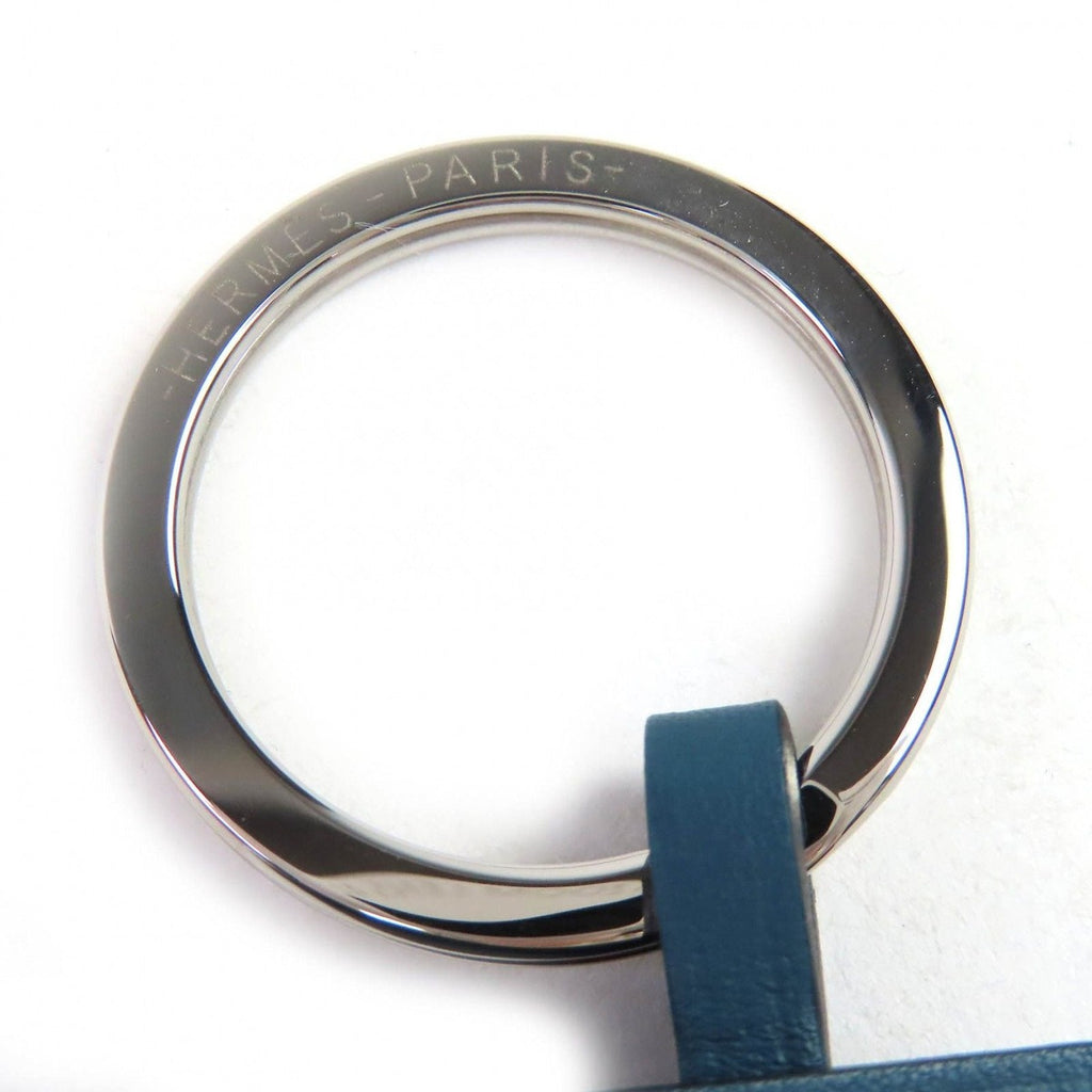 Hermes Leather Year'S Key Crochette Bag Charm Navy — view 5
