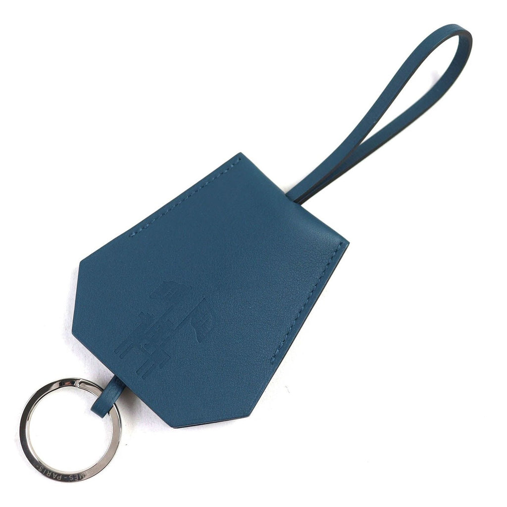 Hermes Leather Year'S Key Crochette Bag Charm Navy