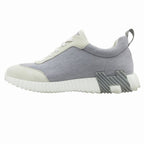 Hermes Bouncing Sneakers Shoes Logo Suede Leather 42) Gray White