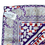 Christian Dior Stole Shawl Scarf Accessories Small Silk Pattern Purple Multicolo — view 7