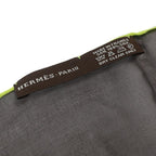 Hermes Shawl Rectangle Silk Brown and Green — view 6