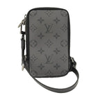 Louis Vuitton Double Phone Pouch Shoulder Bag Monogram Eclipse