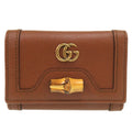 Gucci Diana Bamboo Compact Wallet GG Marmont Gold Leather