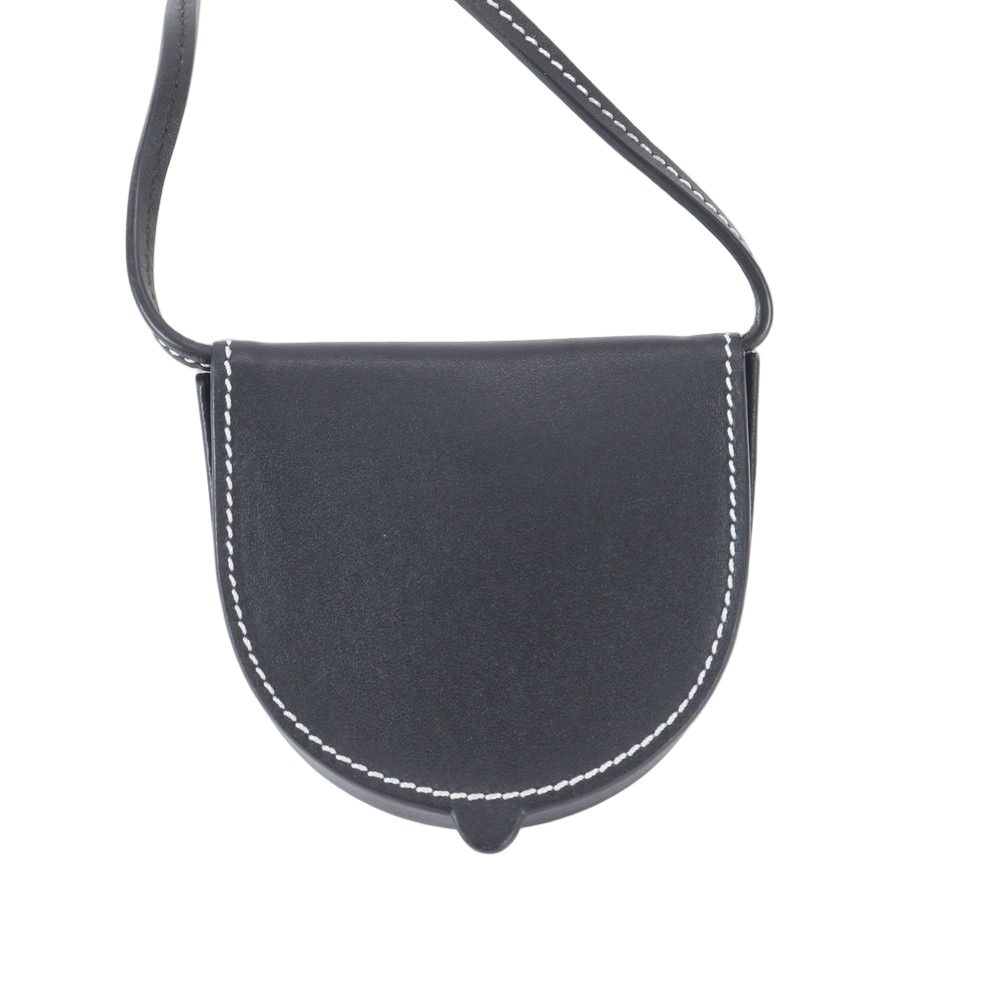 Loewe Heel Pouch Mini Shoulder Leather Crossbody Anagram Black — view 2