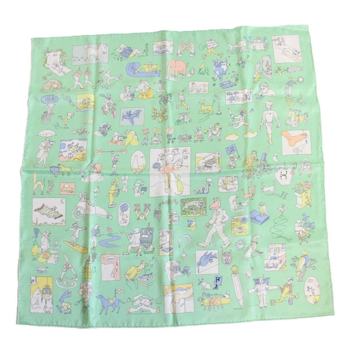 Hermes Carre 70 Scarf Libre Silk Green