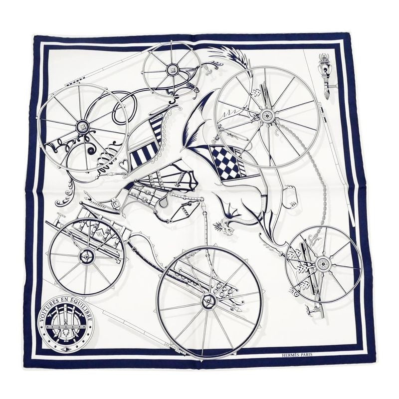 Hermes Gavroche 45 Scarf Voitures En Equilibre Silk Daisuke Nomura