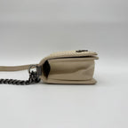 Chanel Shoulder Bag Boy Stitch CC Logo Leather Ivory with Shield Silver — view 4