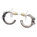 Chanel Hoop Earrings CC Logo Silver Metal — view 2