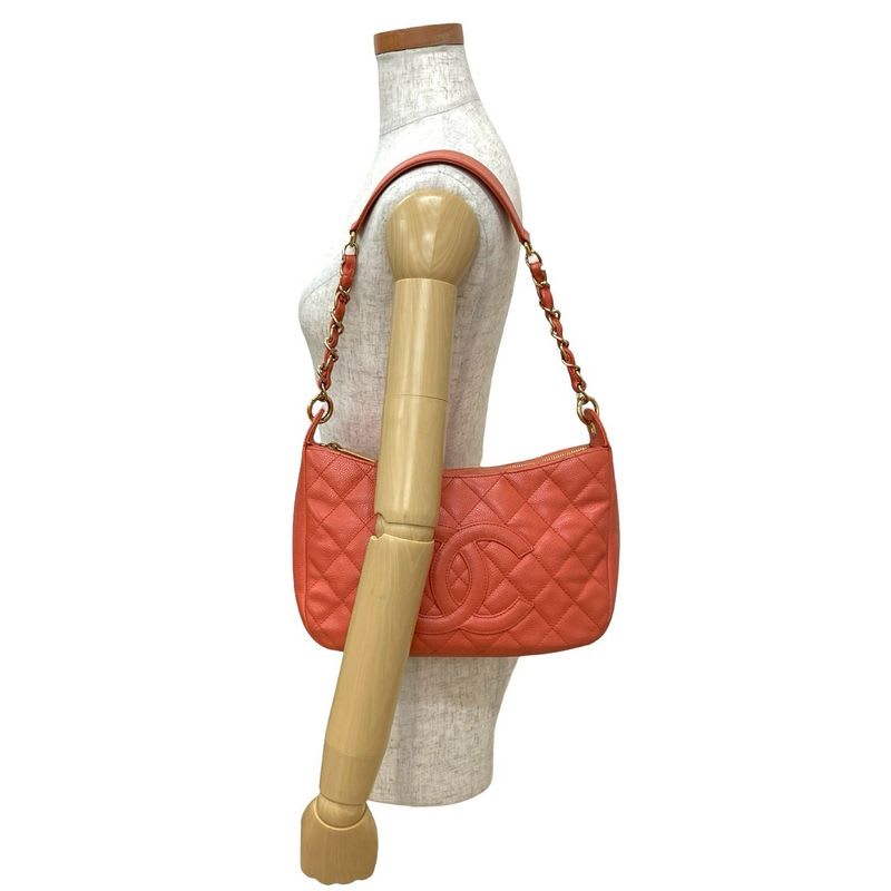 Chanel Quilted Caviar Leather Semi-One Shoulder Bag Handbag