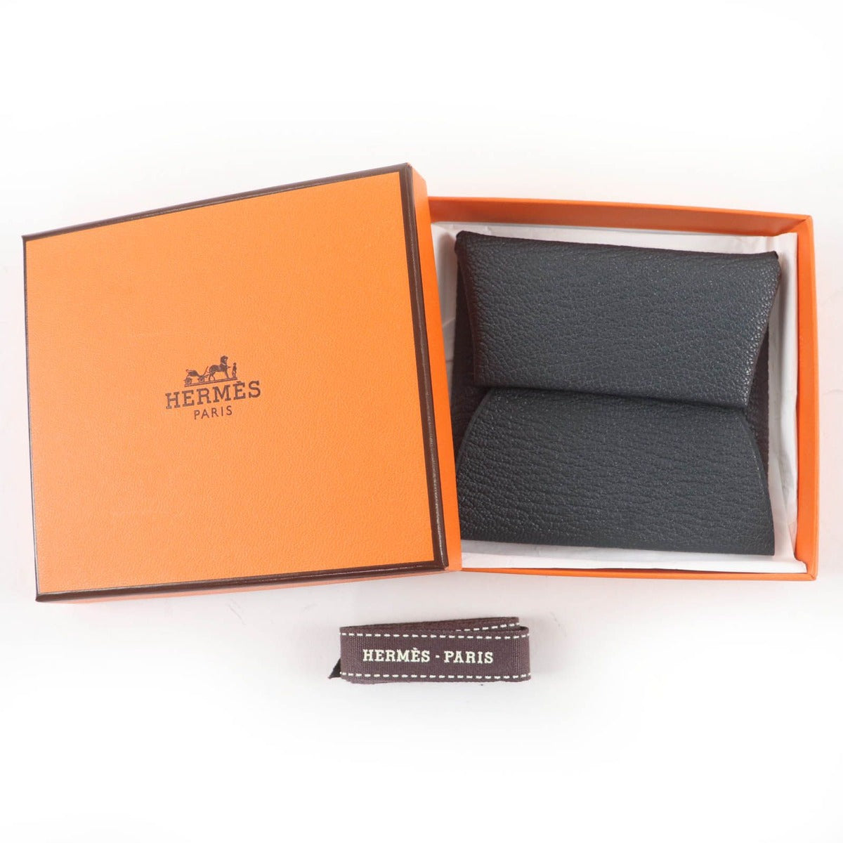 Hermes Bastia Verso Chevre Grimisty Noir Black Coin Case — view 2