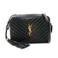 Saint Laurent Camera Bag Leather Black Gold