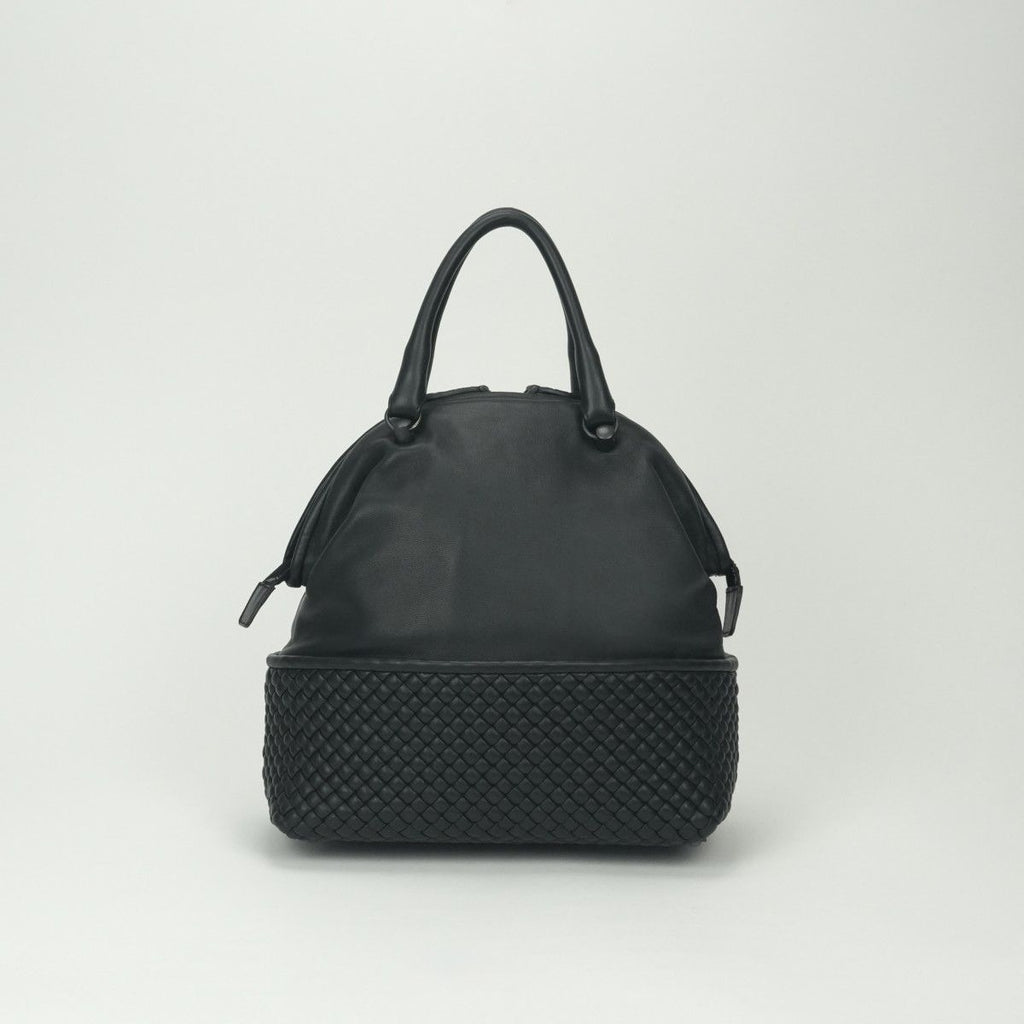 Bottega Veneta Intrecciato Tote Black Silver Handbag