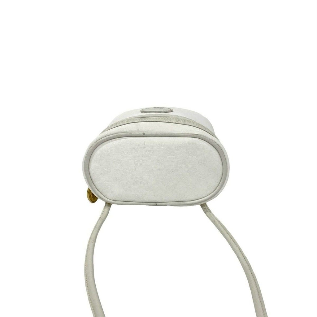 Gucci Vintage Micro GG Logo Leather Mini Shoulder Bag Vanity White — view 4
