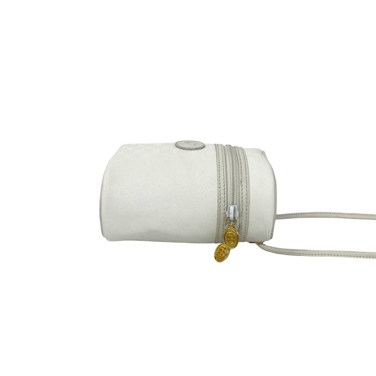 Gucci Vintage Micro GG Logo Leather Mini Shoulder Bag Vanity White — view 6
