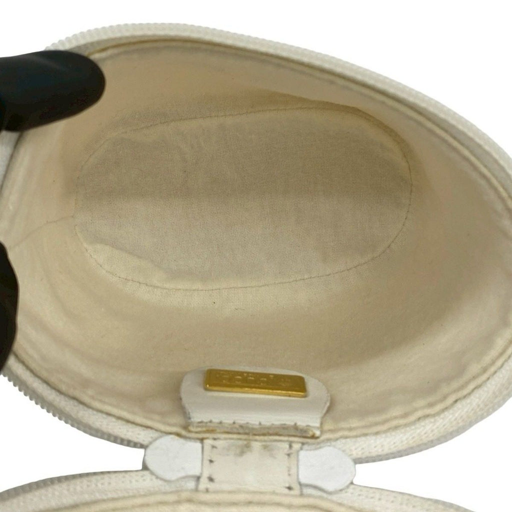 Gucci Vintage Micro GG Logo Leather Mini Shoulder Bag Vanity White — view 9