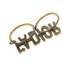 Christian Dior J'a Double Finger Ring Metal Size M Gold 1284 — view 7