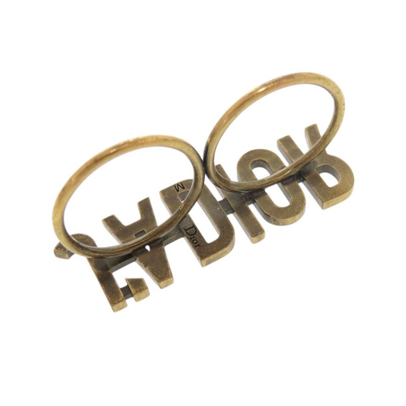 Christian Dior J'a Double Finger Ring Metal Size M Gold 1284 — view 7