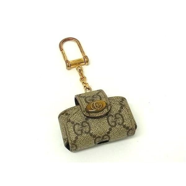 Gucci GG Marmont Pattern Ophidia Air Pods Pro Case Key Holder Brown
