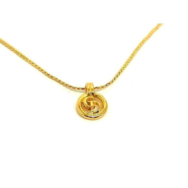 Christian Dior Necklace CD Logo Gold Metal Shown — view 2