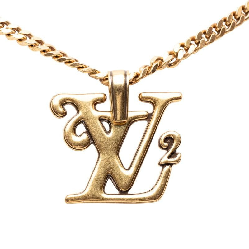 Louis Vuitton NIGO Collier Squared Chain Pendant Necklace Gold Plated — view 2