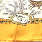 Hermes Carre 90 BULL & Mouth Western Coach Office Mail Yellow Scarf — view 3