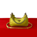 Prada Triangle Logo Hardware Nylon 2-Way Chain Mini Shoulder Bag