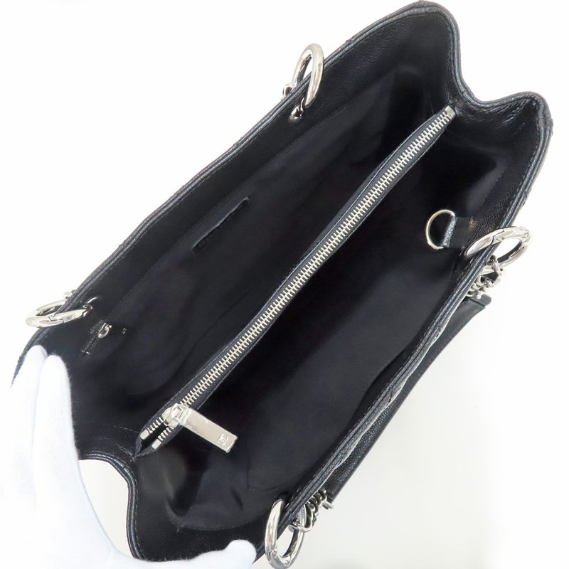 Chanel Grand Shopping Tote GST Shoulder Bag Black Caviar Leather 11 th — view 6