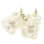 Chanel Coco Mark Faux Pearl Plastic Stone Gold Earrings 0563 — view 7