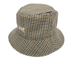 Celine Hat Wool Brown Logo Houndstooth Bucket — view 2