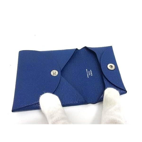Hermes Bastia Chevre Coin Purse Navy — view 3