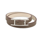 Hermes Bracelet Behapi Double Tour Etoupe Nata Silver Swift T3
